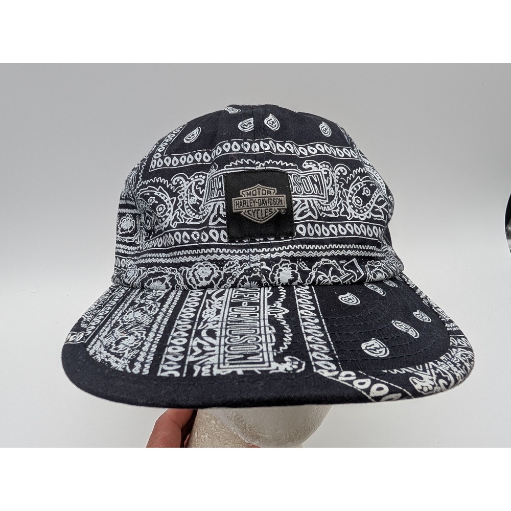 Harley-Davidson Bandana Paisley Snapback Hat Black White 97781-23VM NEW